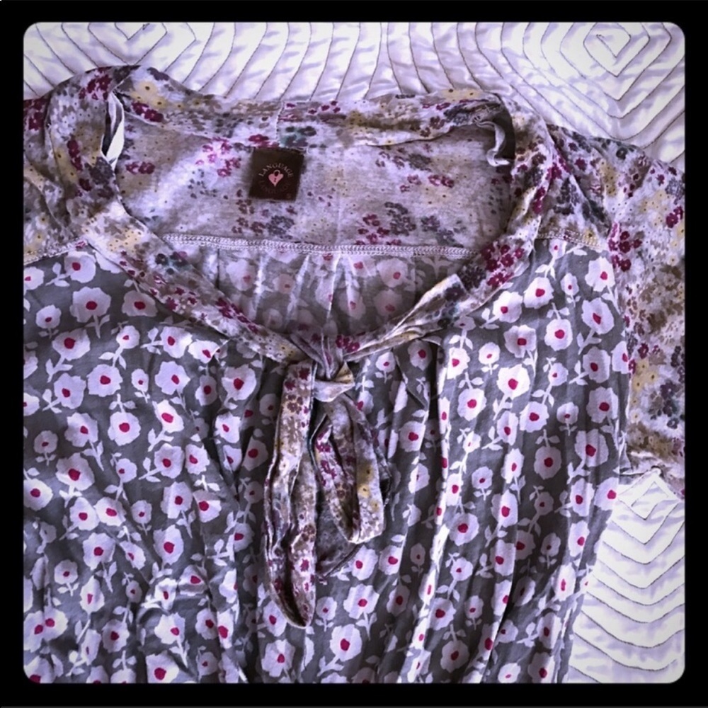Anthropologie Vintage Liberty Print Tie Neck Defined waist Boho Top! - Picture 7 of 10